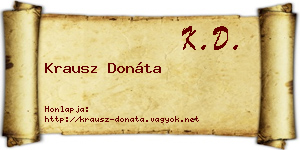 Krausz Donáta névjegykártya